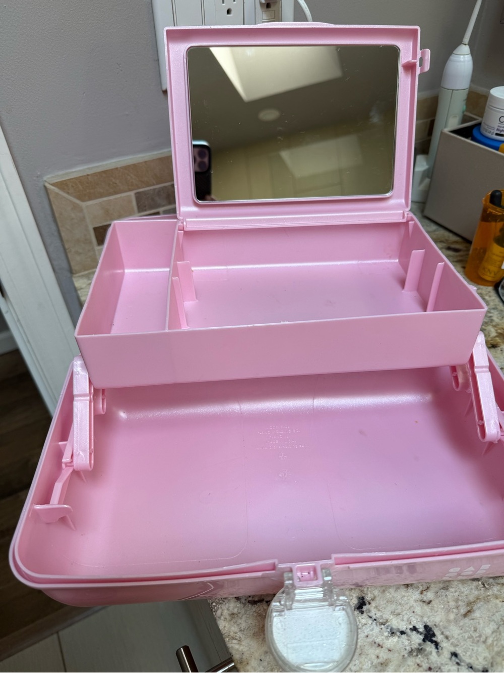 Caboodles Pink Portable Makeup Case with Built-In Mirror